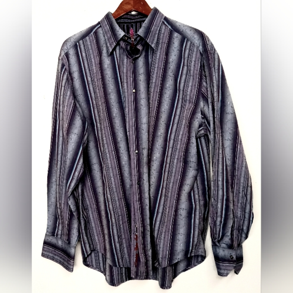 Robert Graham Designer Men's Button-Down Shirt Embroidered XXL